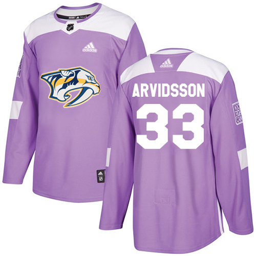 Adidas Predators #33 Viktor Arvidsson Purple Authentic Fights Cancer Stitched Youth NHL Jersey